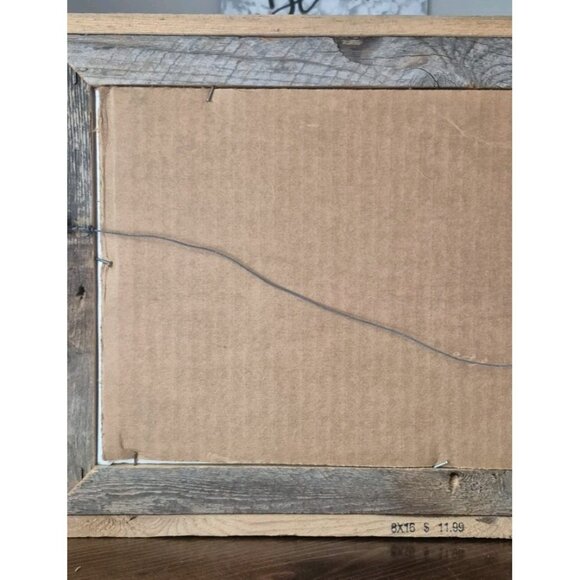 Handmade Primitive Framed Snowman Trio with Snowflakes Snow Picture Decor NEW - Picture 4 of 6